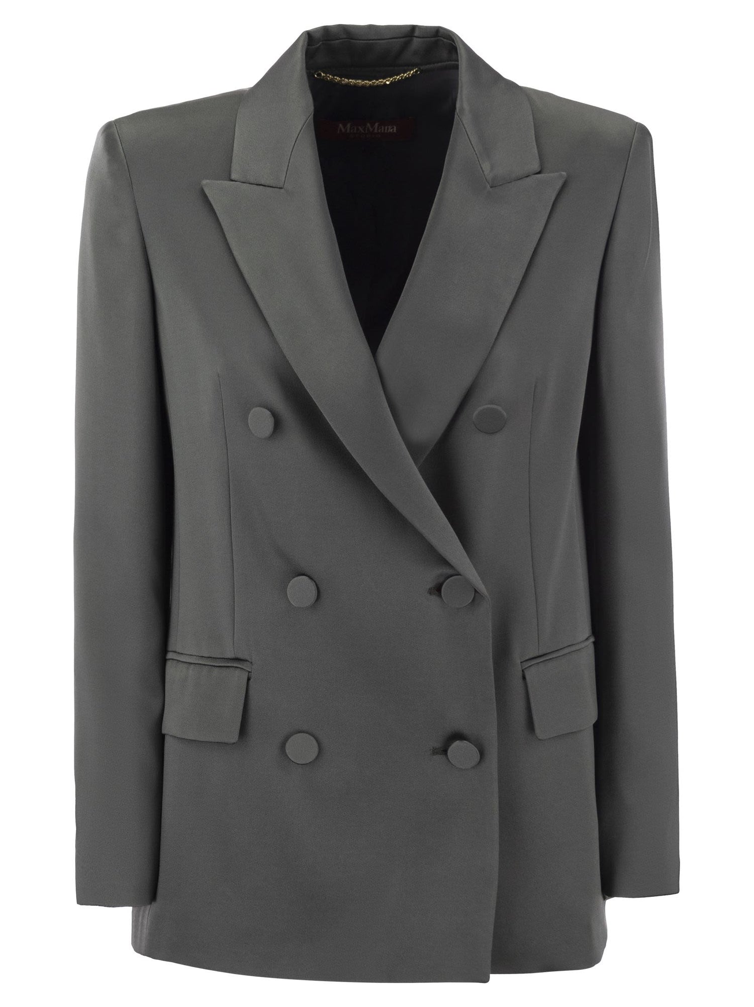 Max mara double discount breasted satin blazer