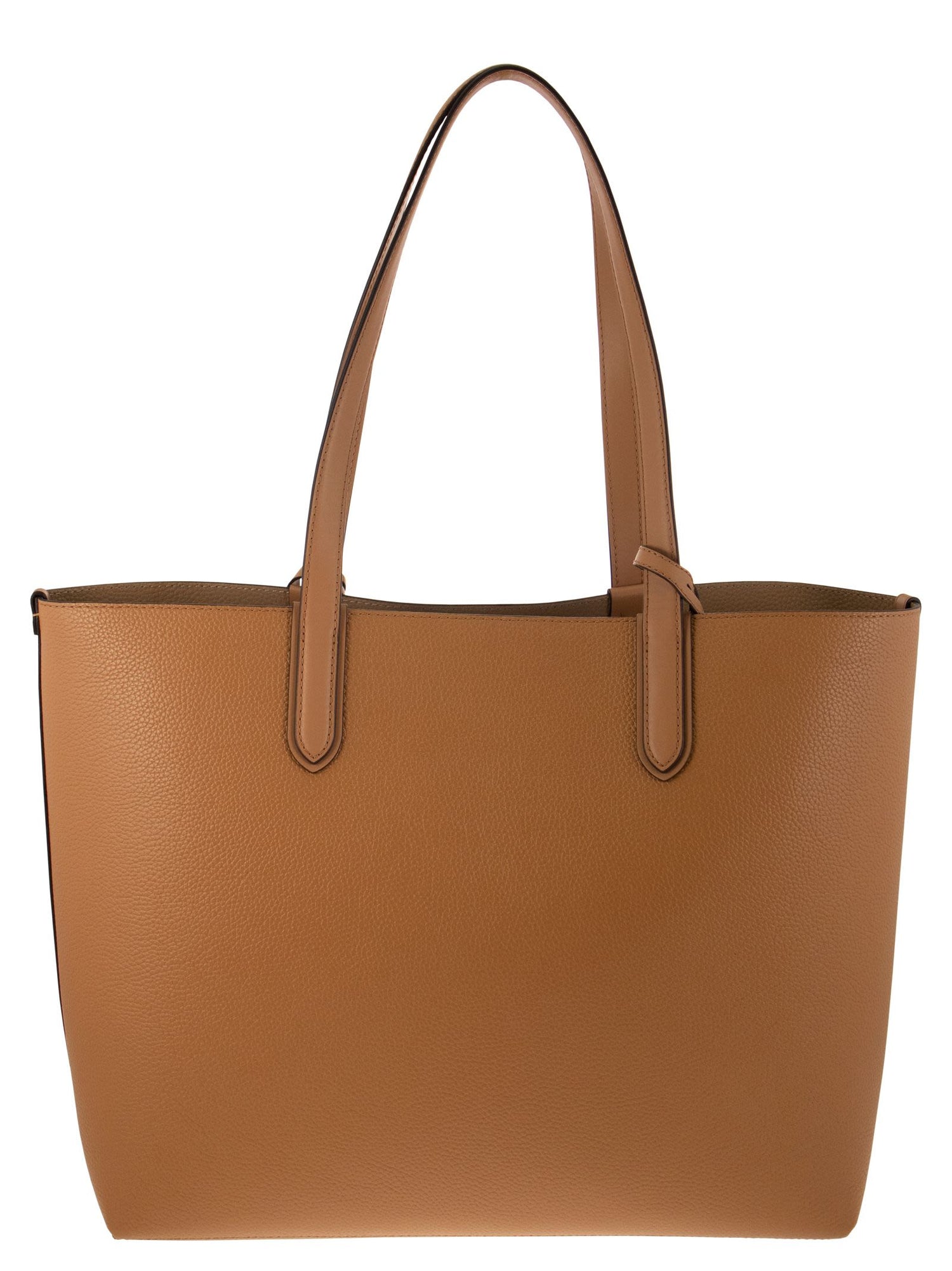 Reversible leather store tote bag